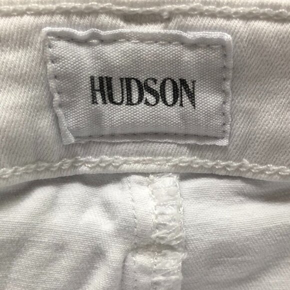 Hudson Jeans Bacara Straight Cuffed Flap Pocket Stretch White Cropped Size 27 - Picture 8 of 10